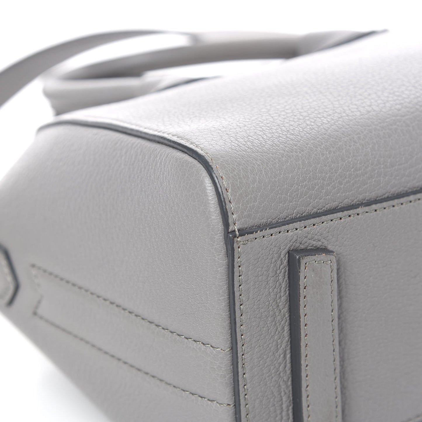 Sugar Goatskin Mini Antigona Pearl Grey