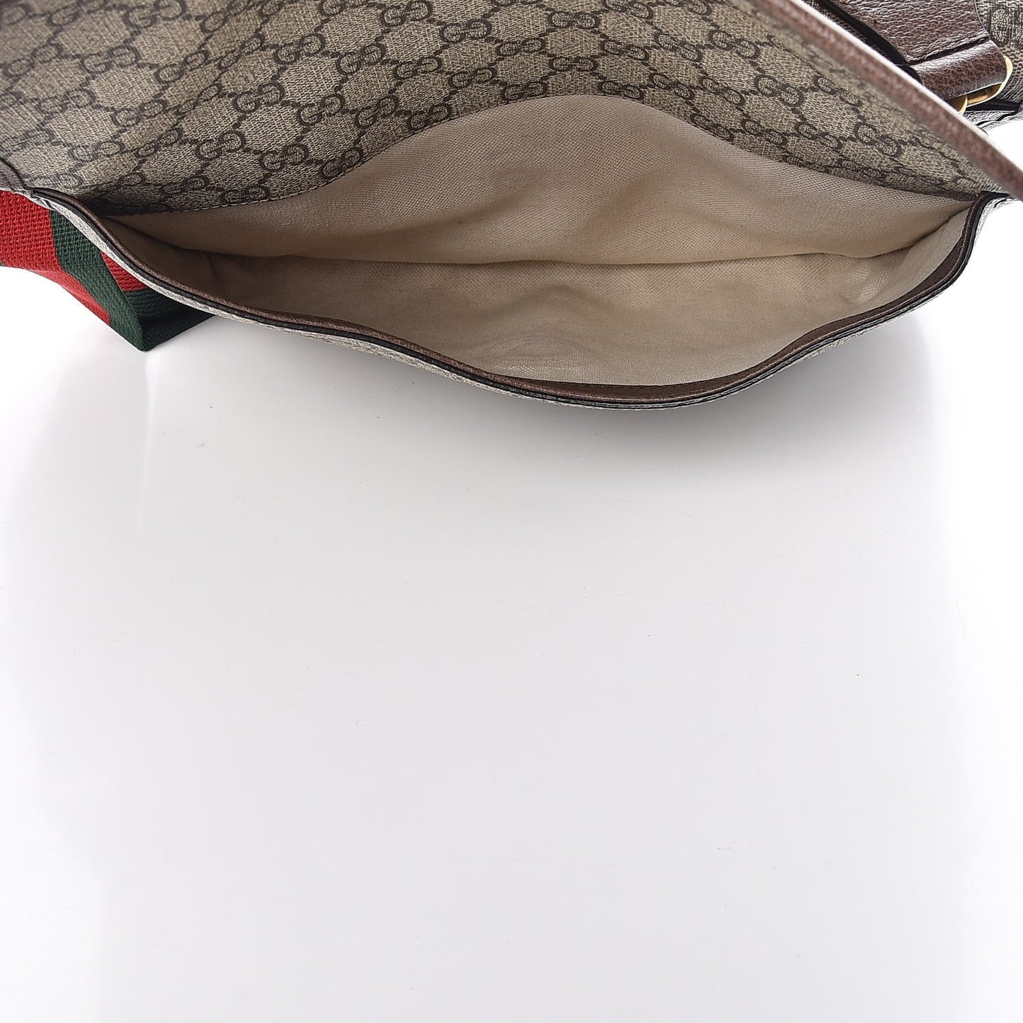 GG Supreme Monogram Web Neo Vintage Double Flap Messenger Bag Beige New Acero