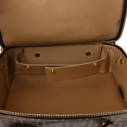 Fendi Glazed Fabric FF 1974 Karligraphy Small Travel Bag Mogano Panna 5 of 8