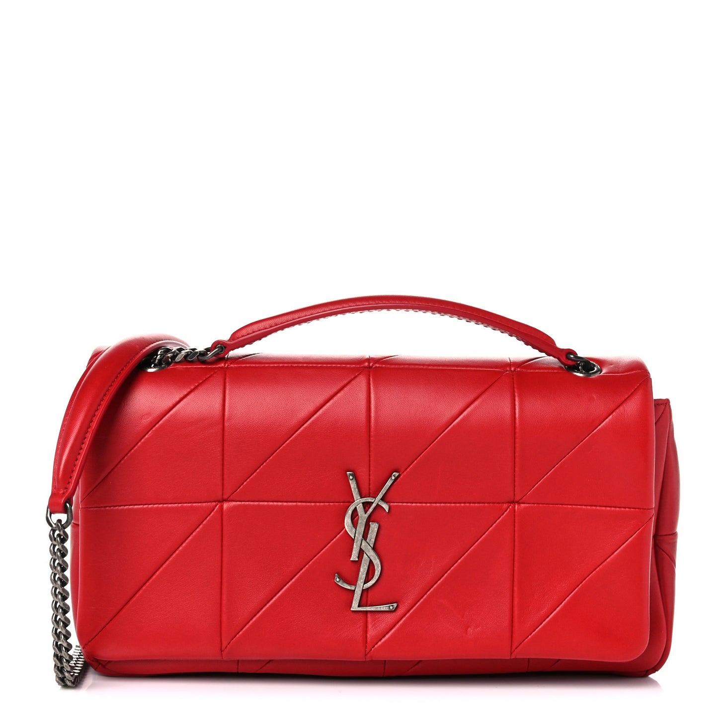 Lambskin Patchwork Monogram Medium Jamie Red