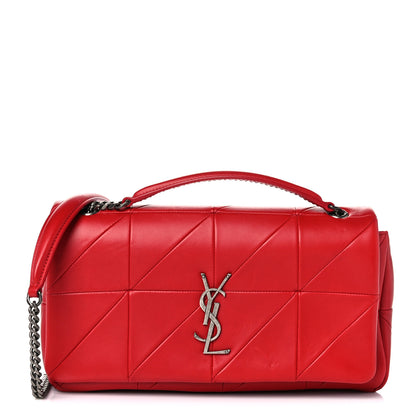 Saint Laurent Lambskin Patchwork Monogram Medium Jamie Red 1 of 13