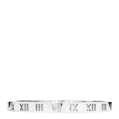Tiffany 18K White Gold Diamond Atlas Pierced Hinged Bangle Bracelet 2 of 3