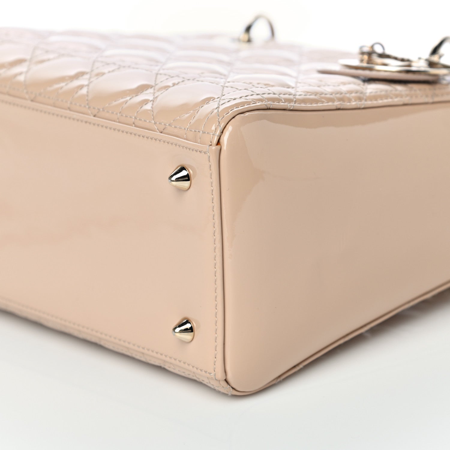 Christian Dior Patent Cannage Medium Lady Dior Beige 9 of 9