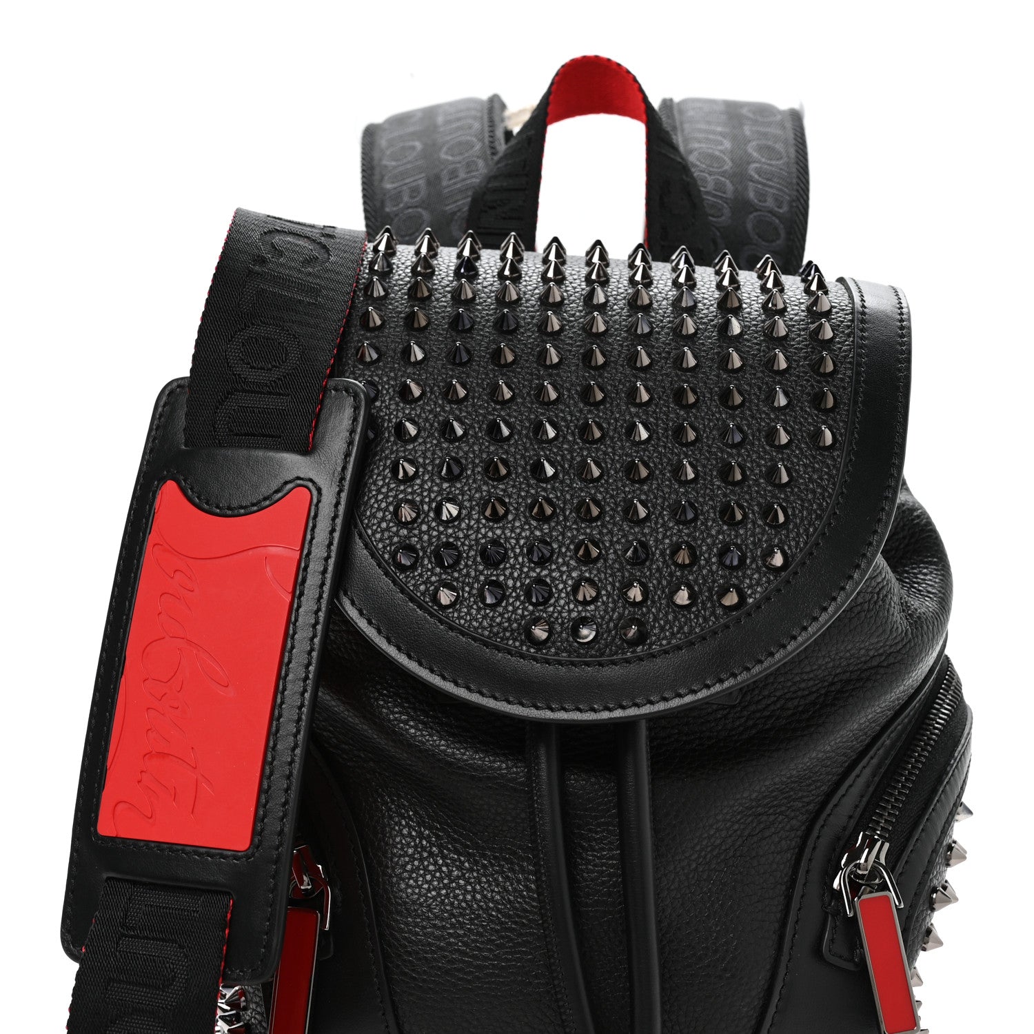 Christian Louboutin Calfskin Spiked Small Explorafunk Backpack Black Black 8 of 10