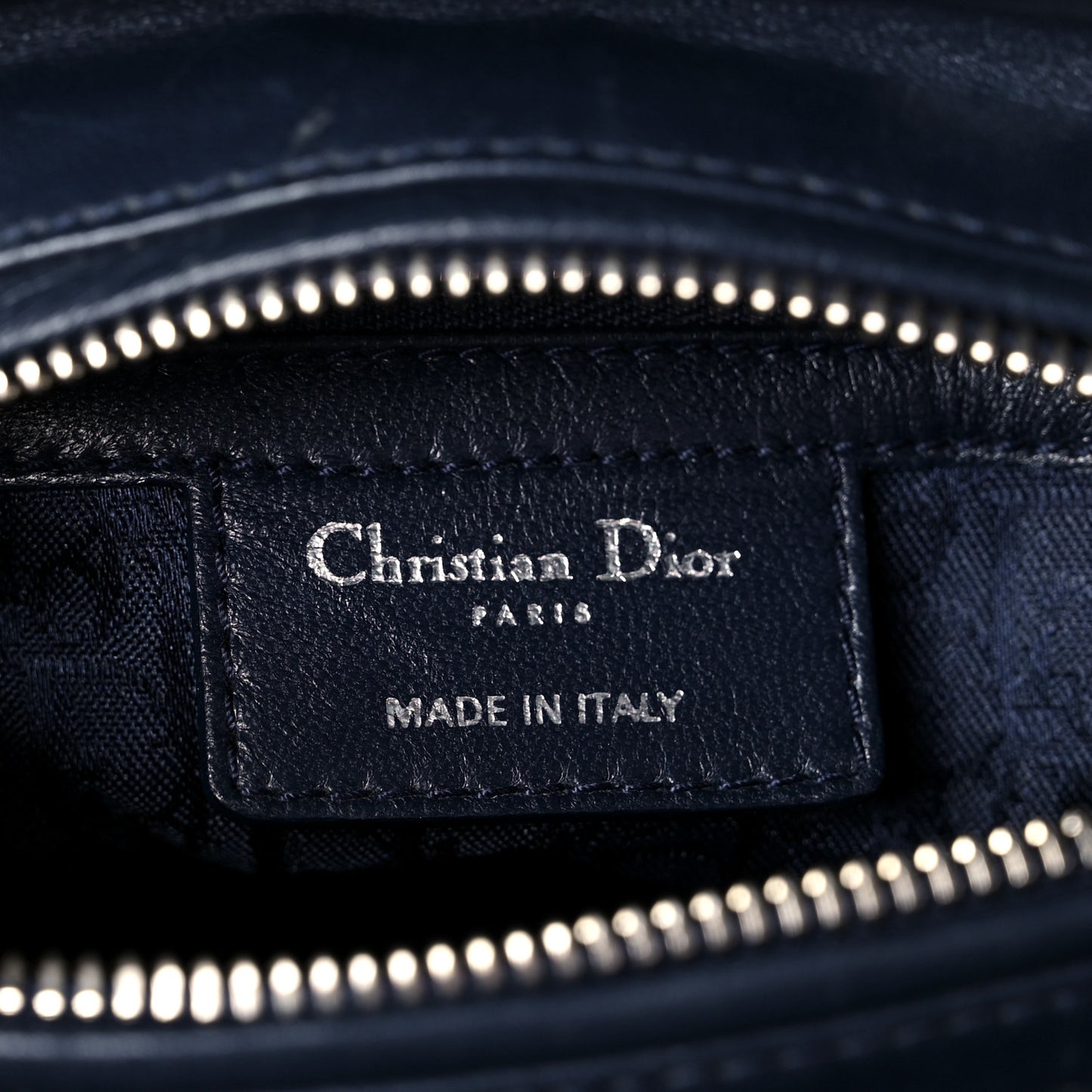 Lambskin Cannage Medium Lady Dior Navy Blue