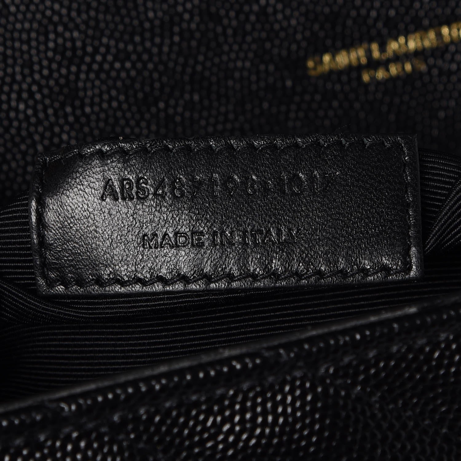 Saint Laurent Grain De Poudre Matelasse Chevron Large Monogram Satchel Black 7 of 8