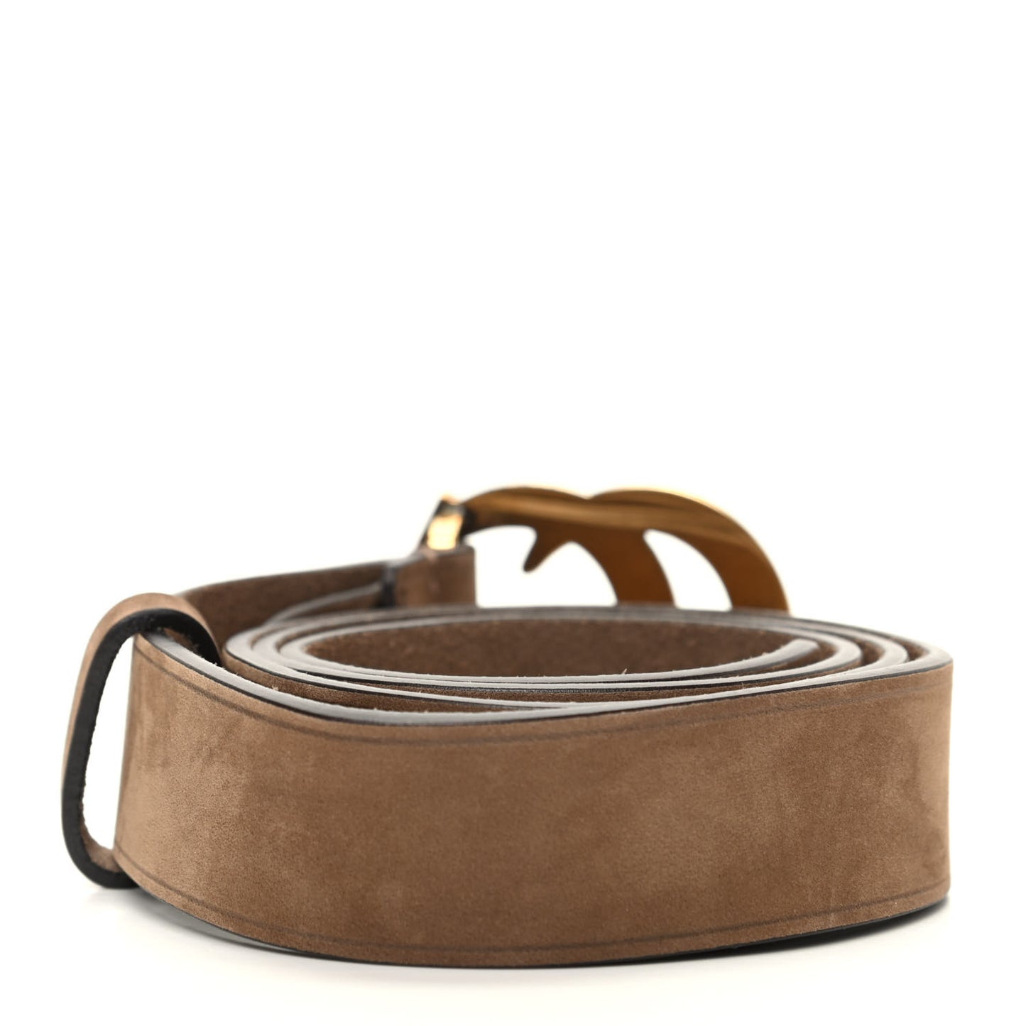 Suede Sculpted GG Belt 90 36 Dark Brown