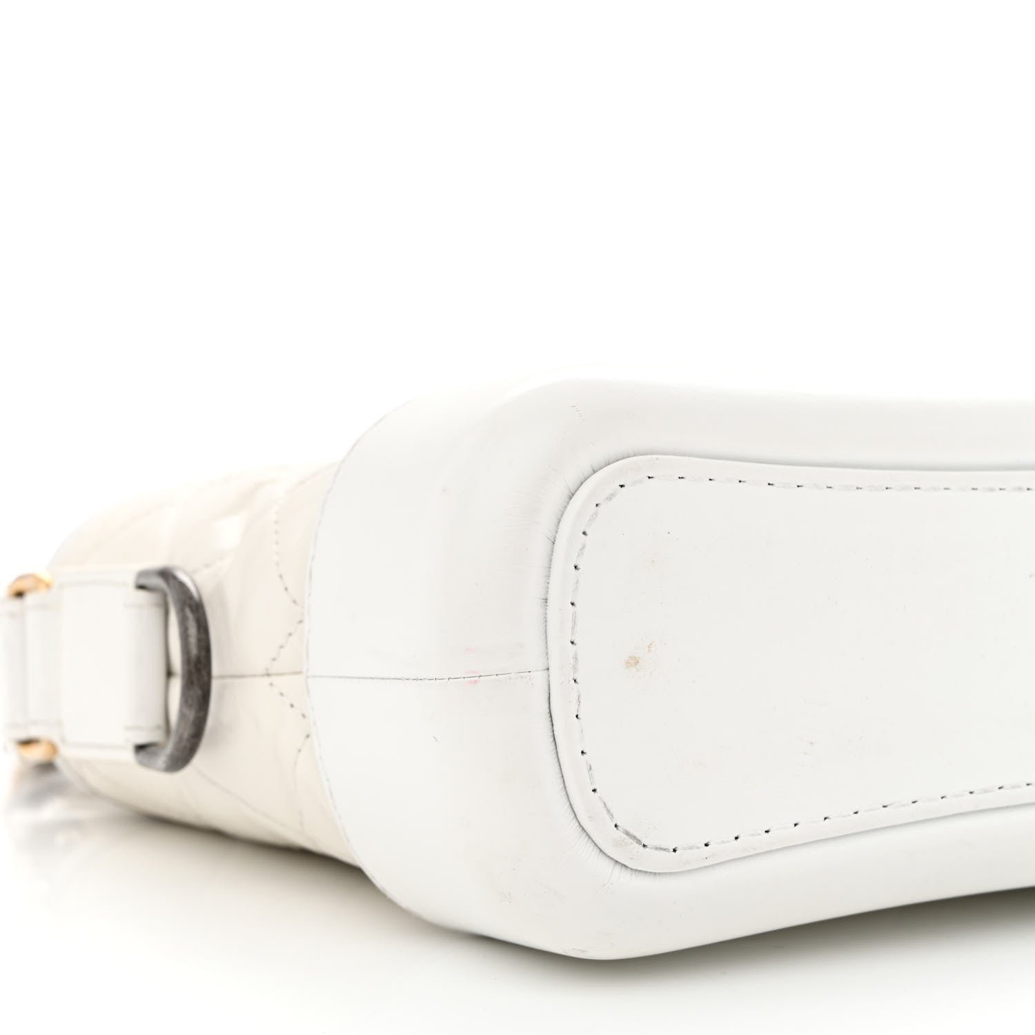 Chanel Aged Calfskin Quilted Small Gabrielle Hobo White 9 of 18