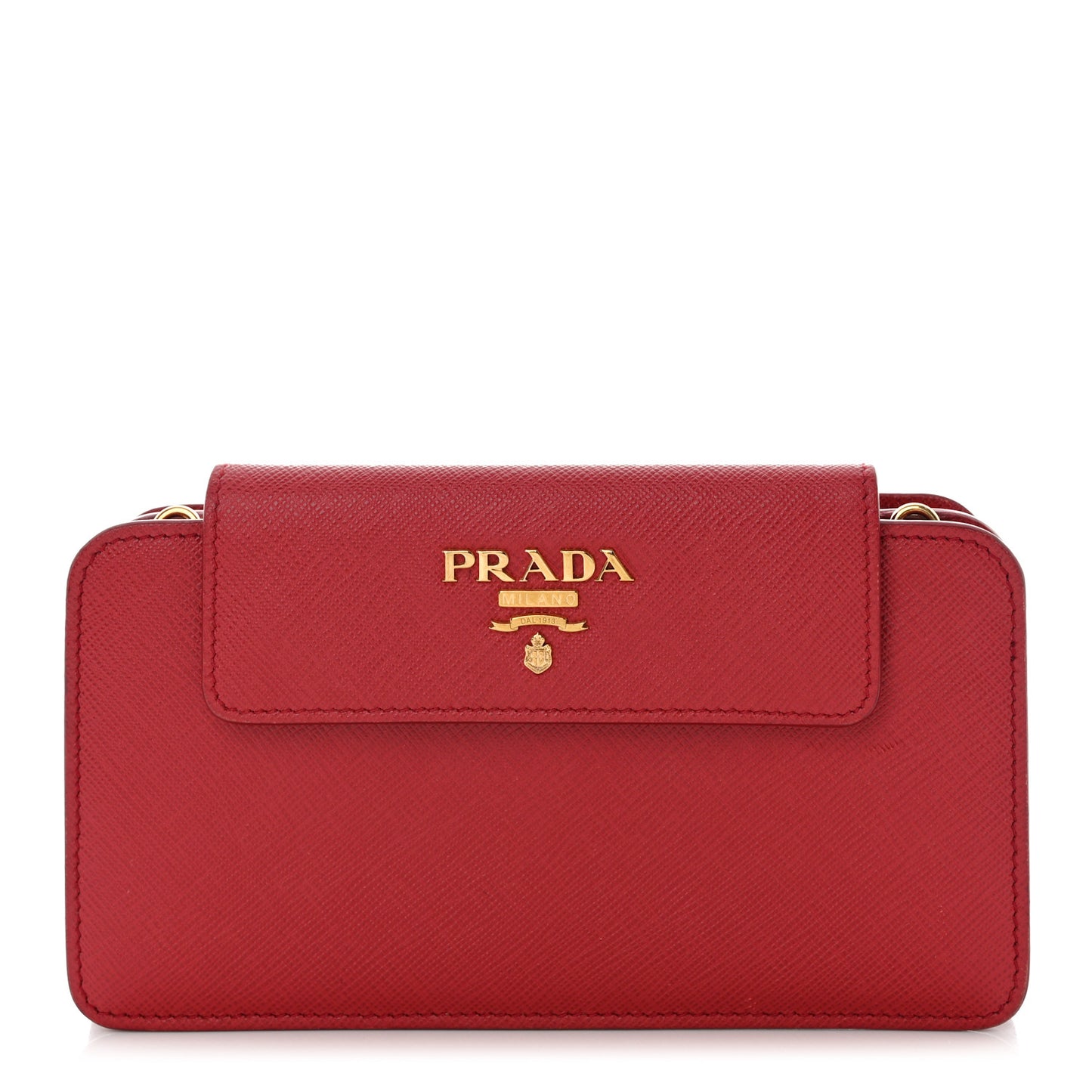 Saffiano Metal Oro Phone Case Rosso