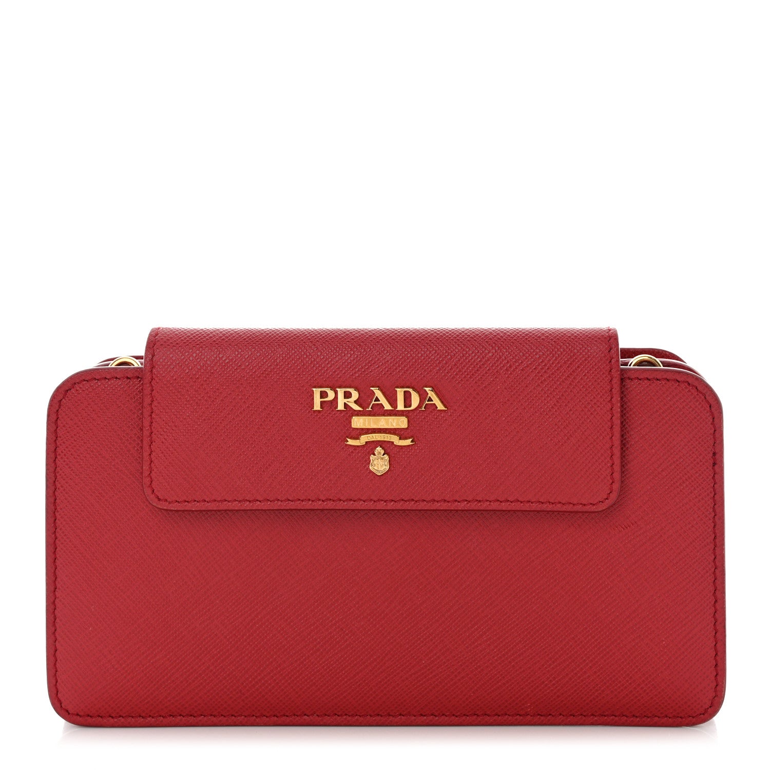 Prada Saffiano Metal Oro Phone Case Rosso 1 of 16