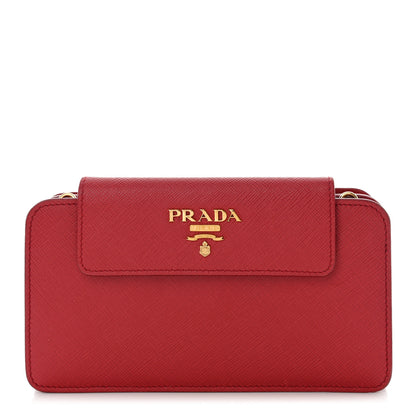 Prada Saffiano Metal Oro Phone Case Rosso 1 of 16