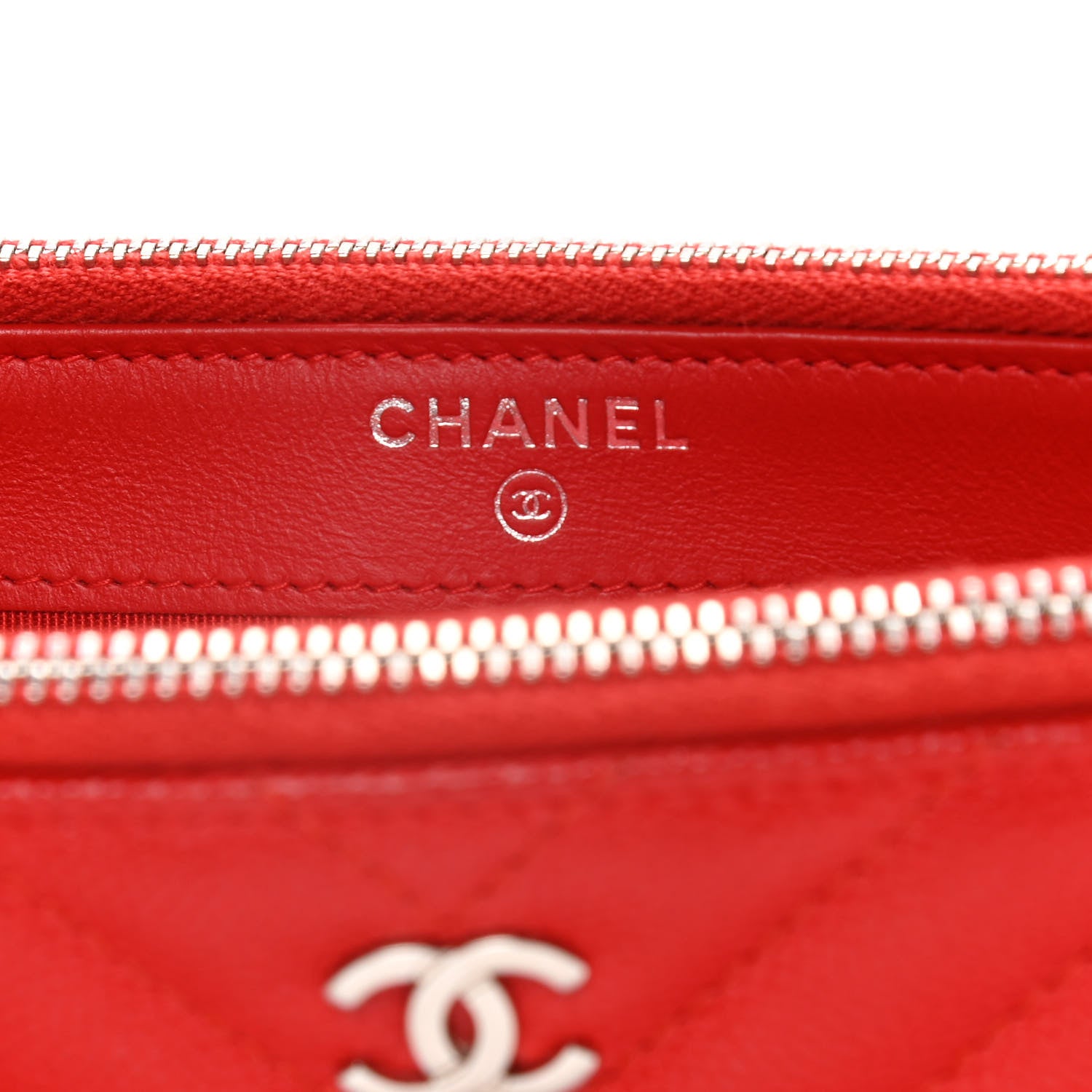 Chanel Caviar Chevron Quilted Small Clutch With Chain Light Red 6 of 17