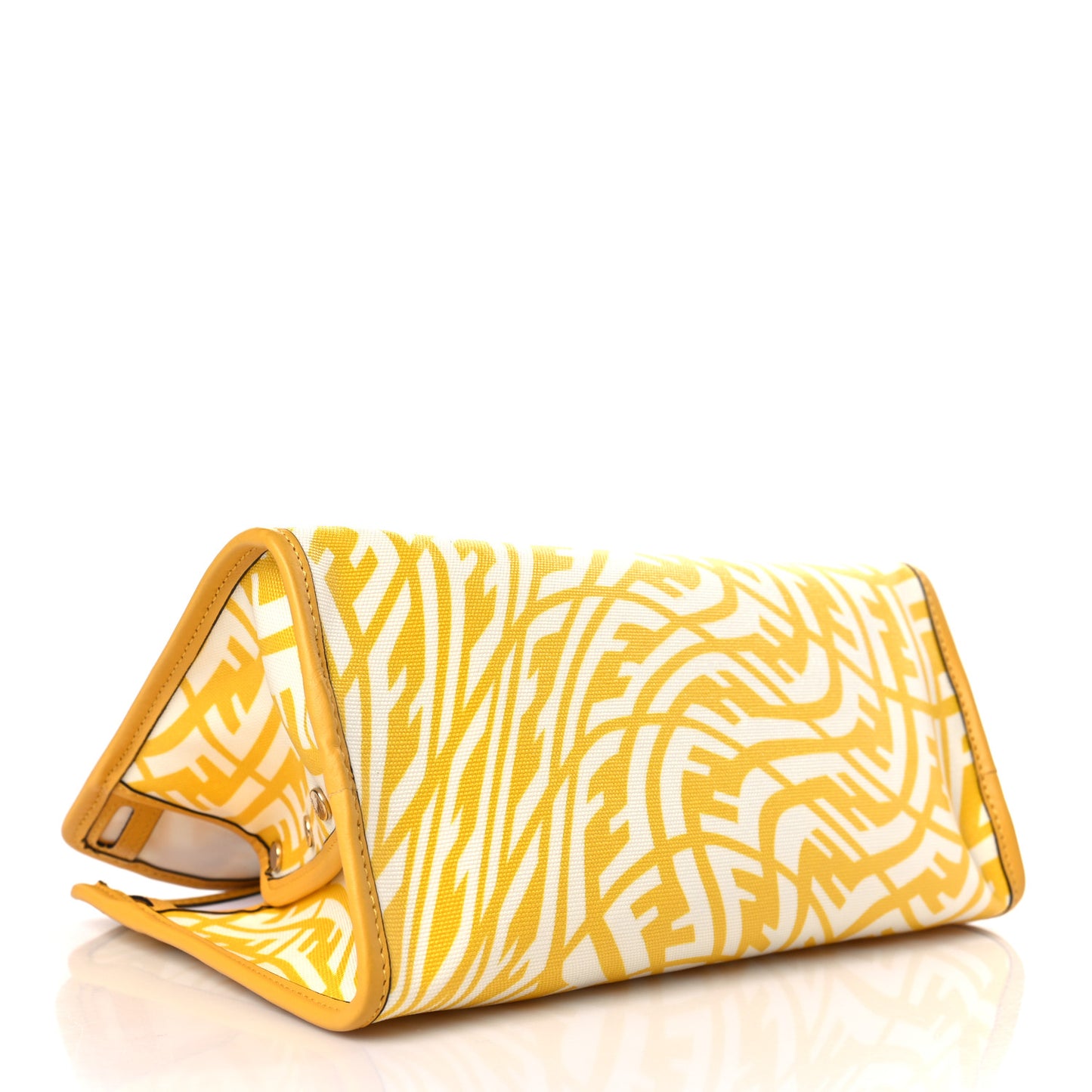 X SARAH COLEMAN Glazed Canvas Vitello Grace FF Vertigo Mini Peekaboo Defender Cover Mimosa White