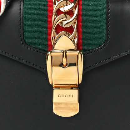 Gucci Calfskin Mini Sylvie Top Handle Bag Black 9 of 14