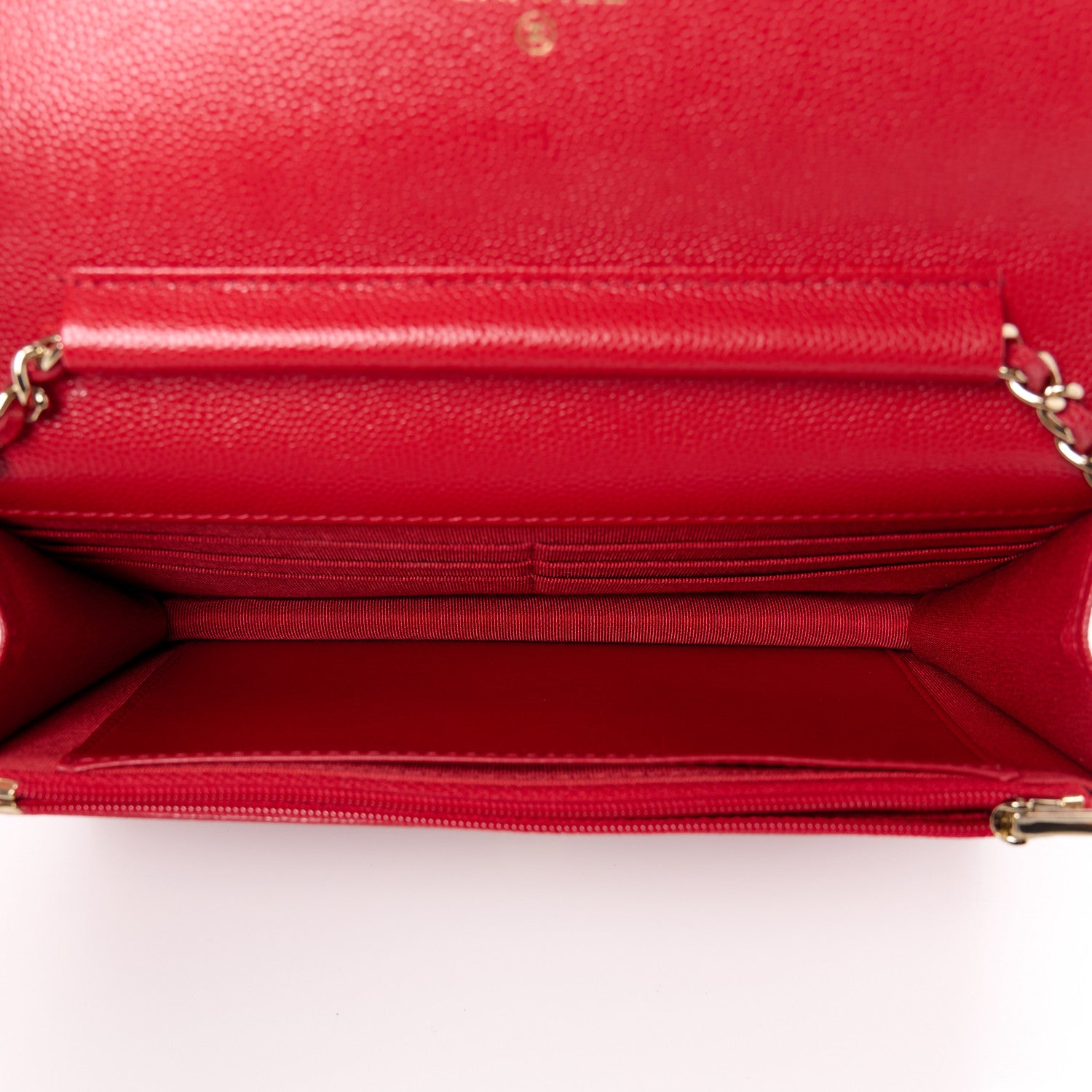 Chanel Caviar Quilted Wallet on Chain WOC Red 5 of 12