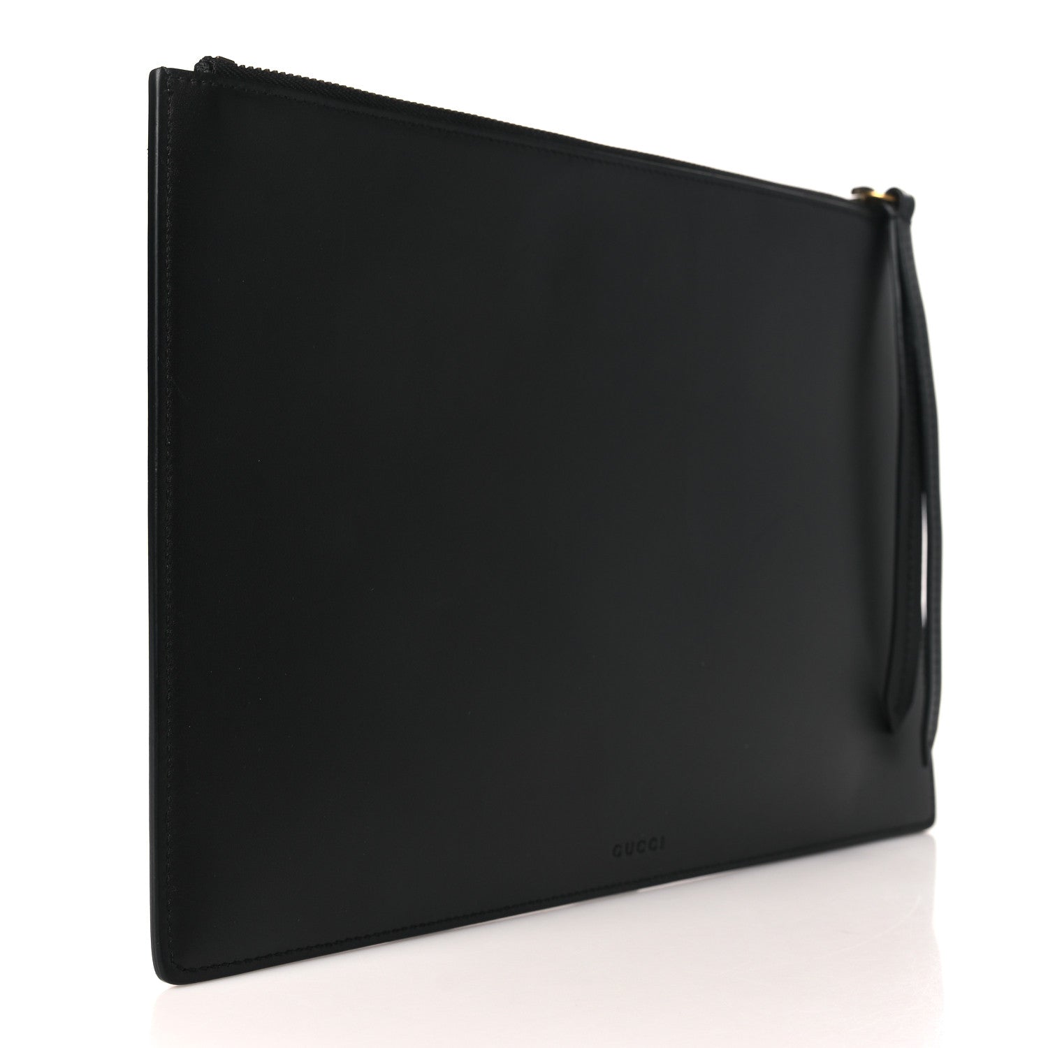 Gucci Calfskin GucciGhost Life is Gucci Zip Pouch Black 3 of 9