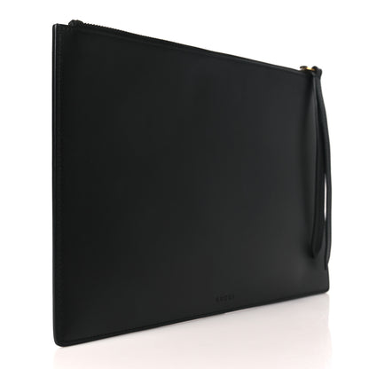 Gucci Calfskin GucciGhost Life is Gucci Zip Pouch Black 3 of 9