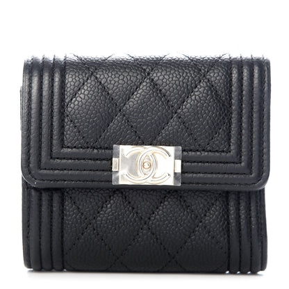 Chanel Caviar Quilted Compact Boy Wallet Black 1 of 8