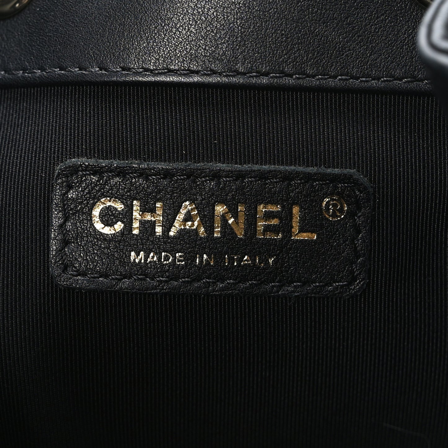 Lambskin Quilted CC Dweller Drawstring Bucket Bag Black