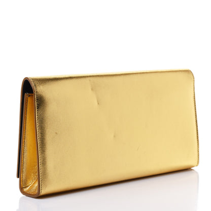 Saint Laurent Metallic Calfskin Monogram Cassandre Clutch Ciad 2 of 5