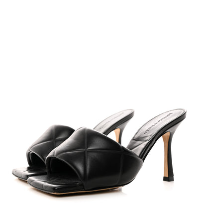 Bottega Veneta Nappa Quilted Rubber Lido Mule Sandals 37 Black 3 of 9