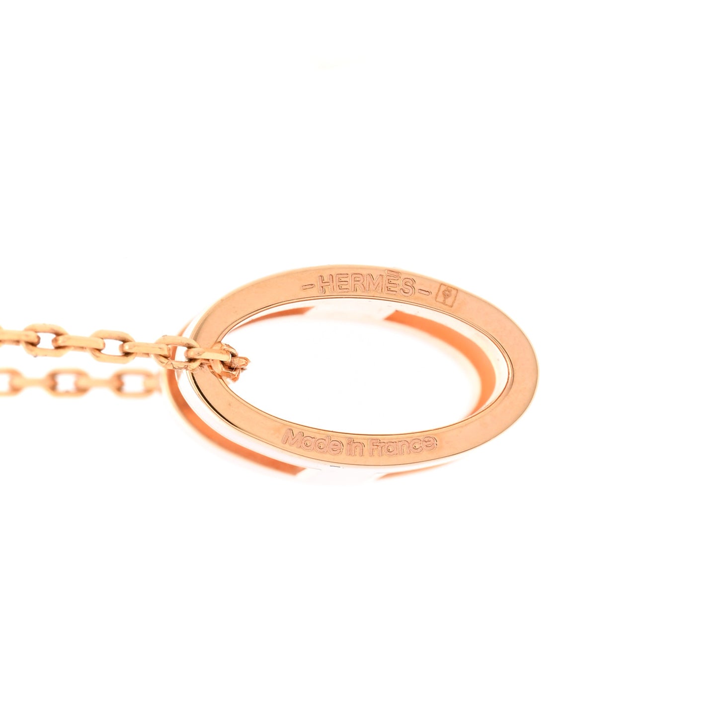 Lacquered Rose Gold Pop H Pendant Necklace Marron Glace