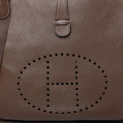 Hermes Taurillon Clemence Evelyne III GM Chocolate 9 of 10