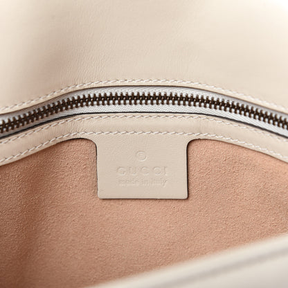 Gucci Calfskin Matelasse Small GG Marmont Shoulder Bag White 8 of 9
