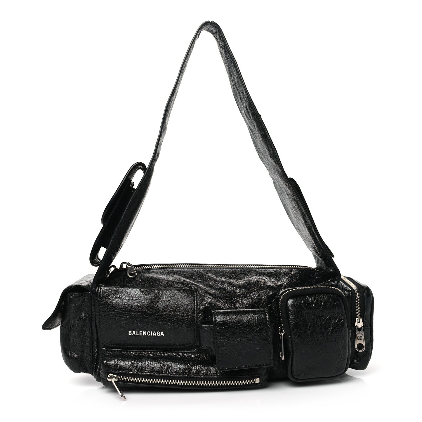 Agneau Arena Superbusy XS Sling Zip Shoulder Bag Black