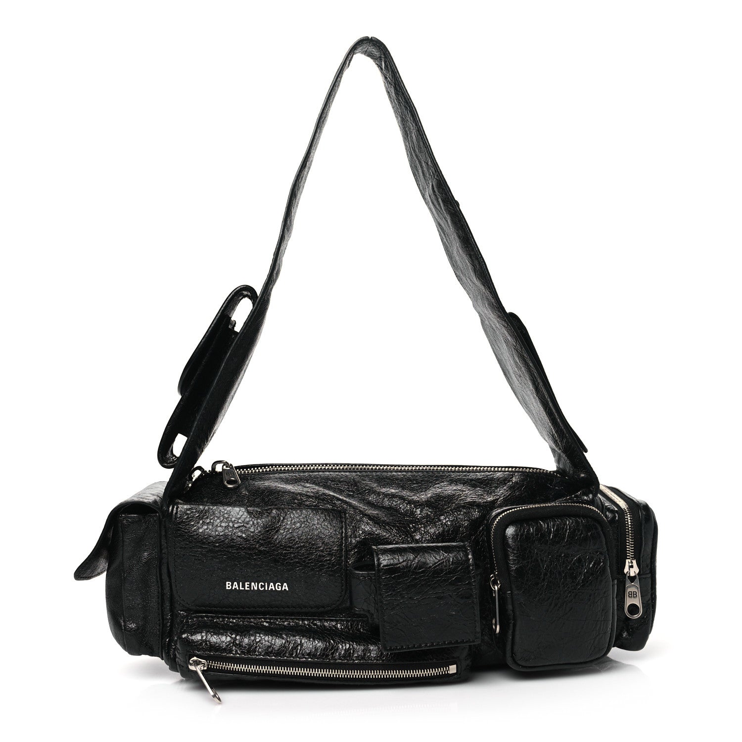 Balenciaga Agneau Arena Superbusy XS Sling Zip Shoulder Bag Black 1 of 11