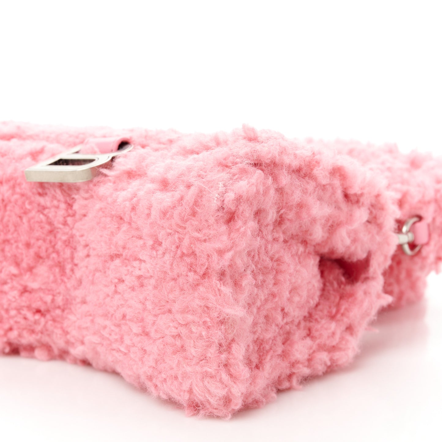 Faux Fur Fluffy Hourglass XS Top Handle Bag Sweet Pink