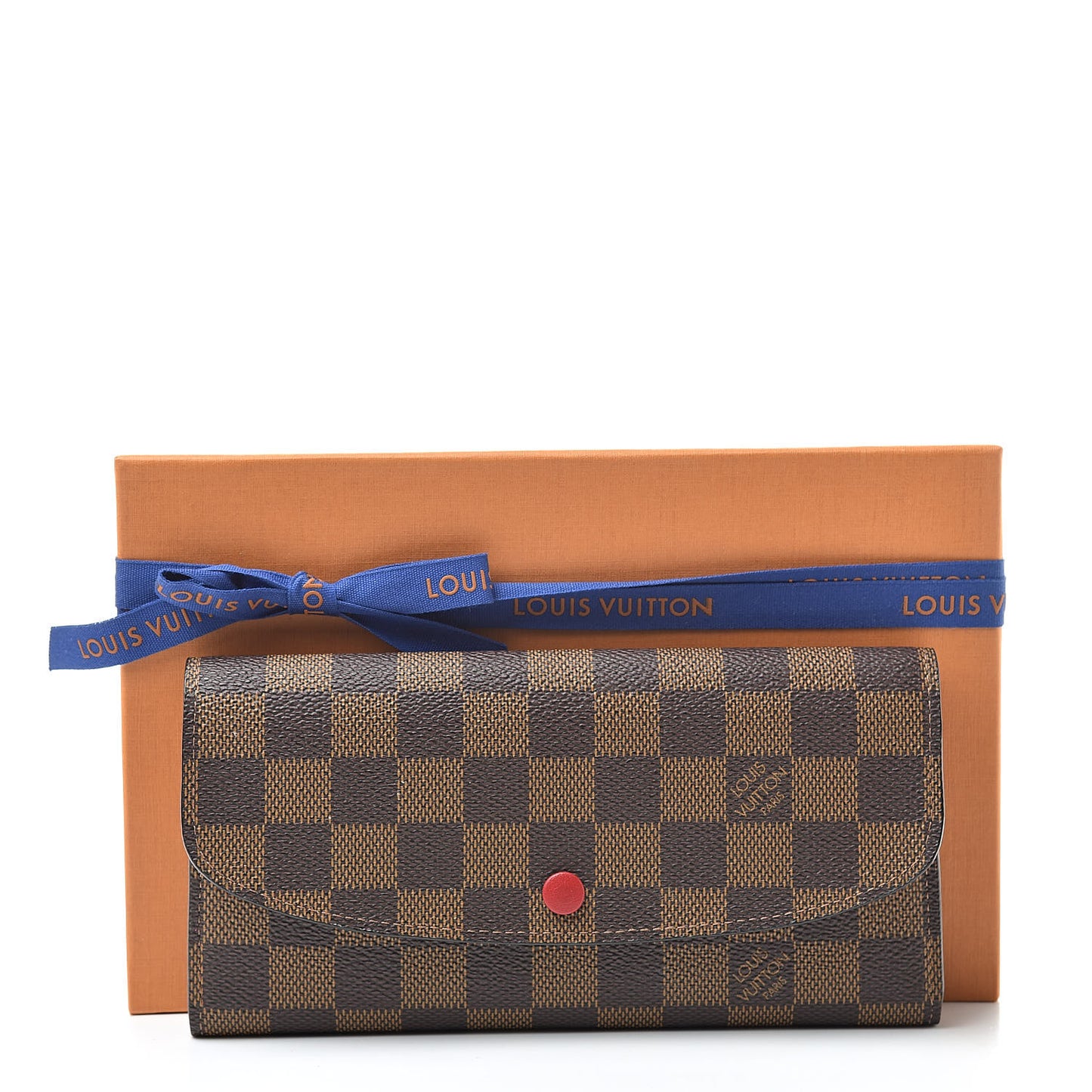 Damier Ebene Emilie Wallet Red