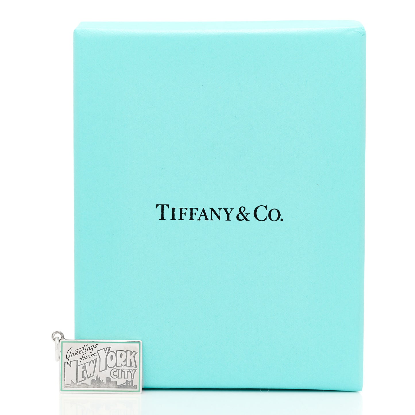 Sterling Silver Enamel New York Postcard Charm Blue