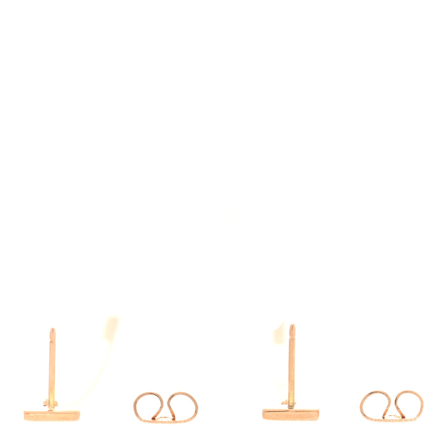 Tiffany 18K Rose Gold T Bar Earrings 3 of 5