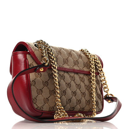Gucci Monogram Azalea Calfskin Matelasse Diagonal Mini GG Marmont Shoulder Bag Beige Ebony New Cherry Red 2 of 9