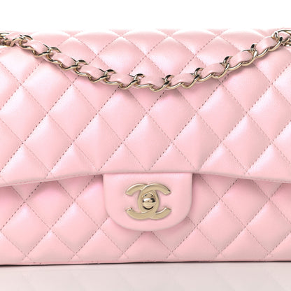 Chanel Iridescent Calfskin Quilted Medium Double Flap Light Pink 8 of 12