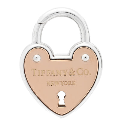 Tiffany 18K Rose Gold Sterling Silver Lock Heart Charm 1 of 3