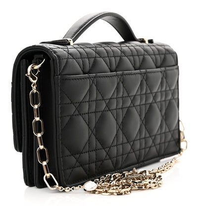 Christian Dior Lambskin Cannage Mini My Dior Top Handle Clutch Black 3 of 11
