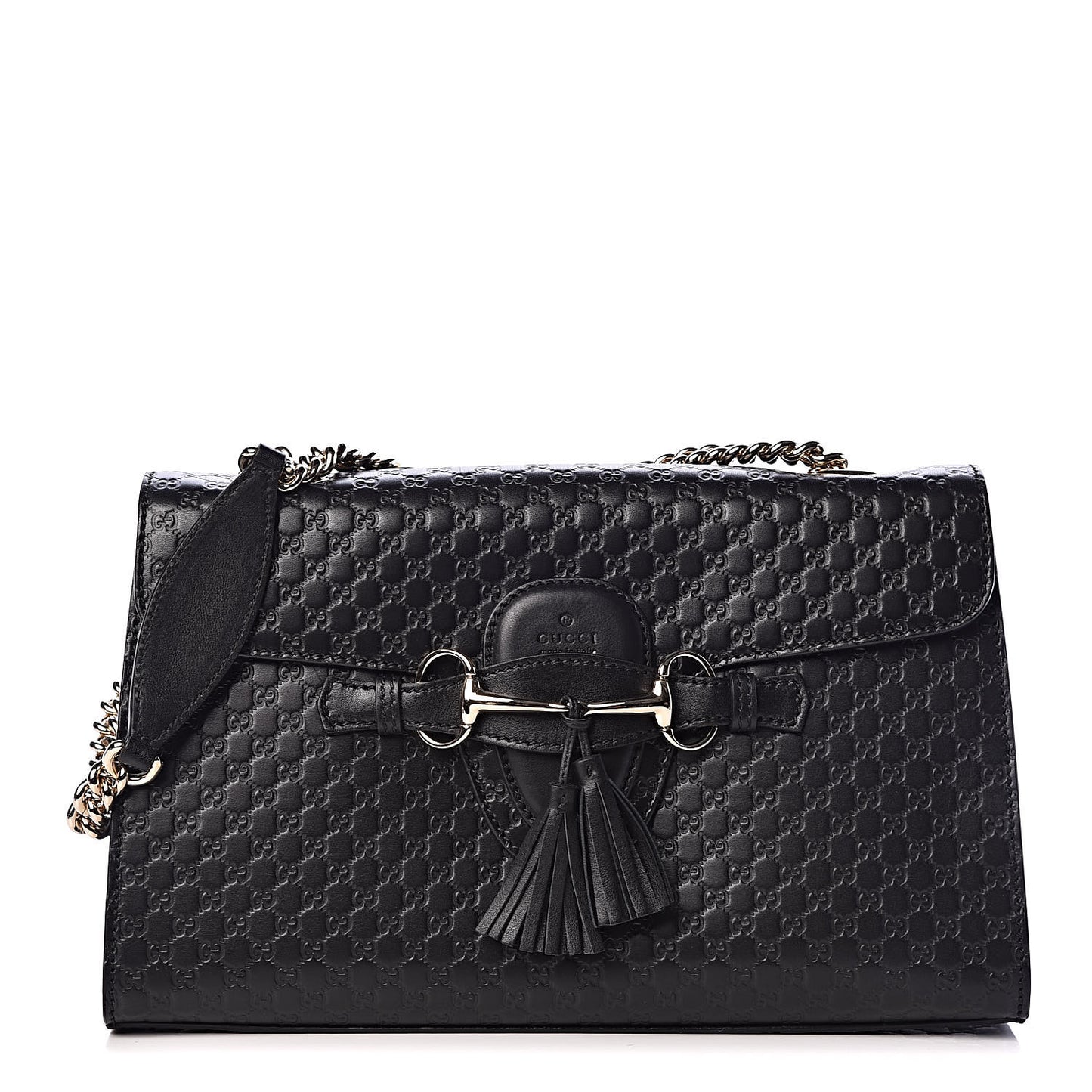 Microguccissima Medium Emily Chain Shoulder Bag Black