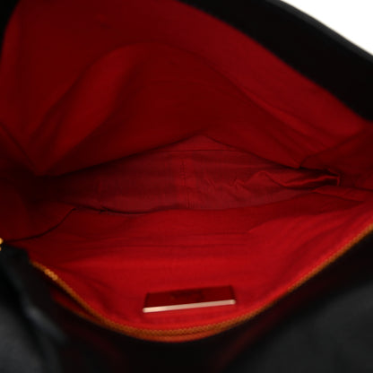Christian Louboutin Patent Suede Calfskin Edie Shoulder Bag Black 5 of 10