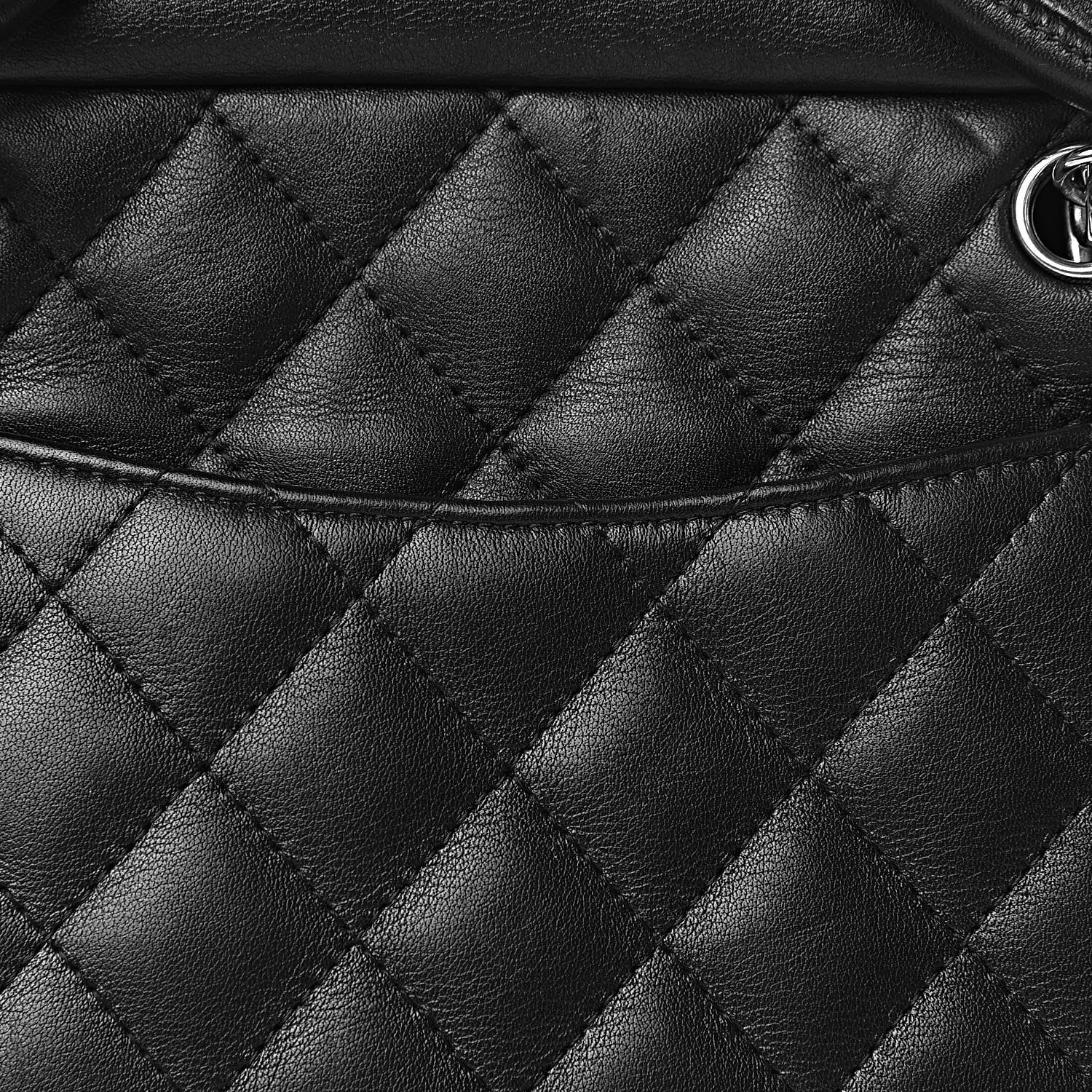 Chanel Calfskin Quilted Large Cambon Bowler Black White 13 of 14