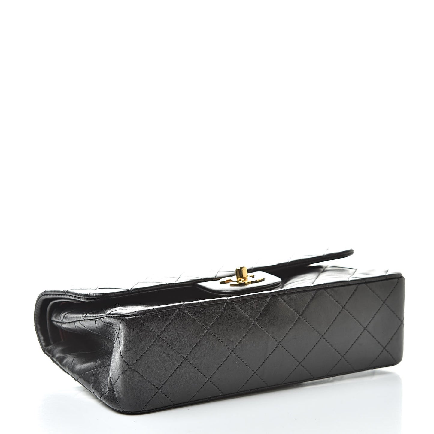 Lambskin Quilted Small Double Flap Black