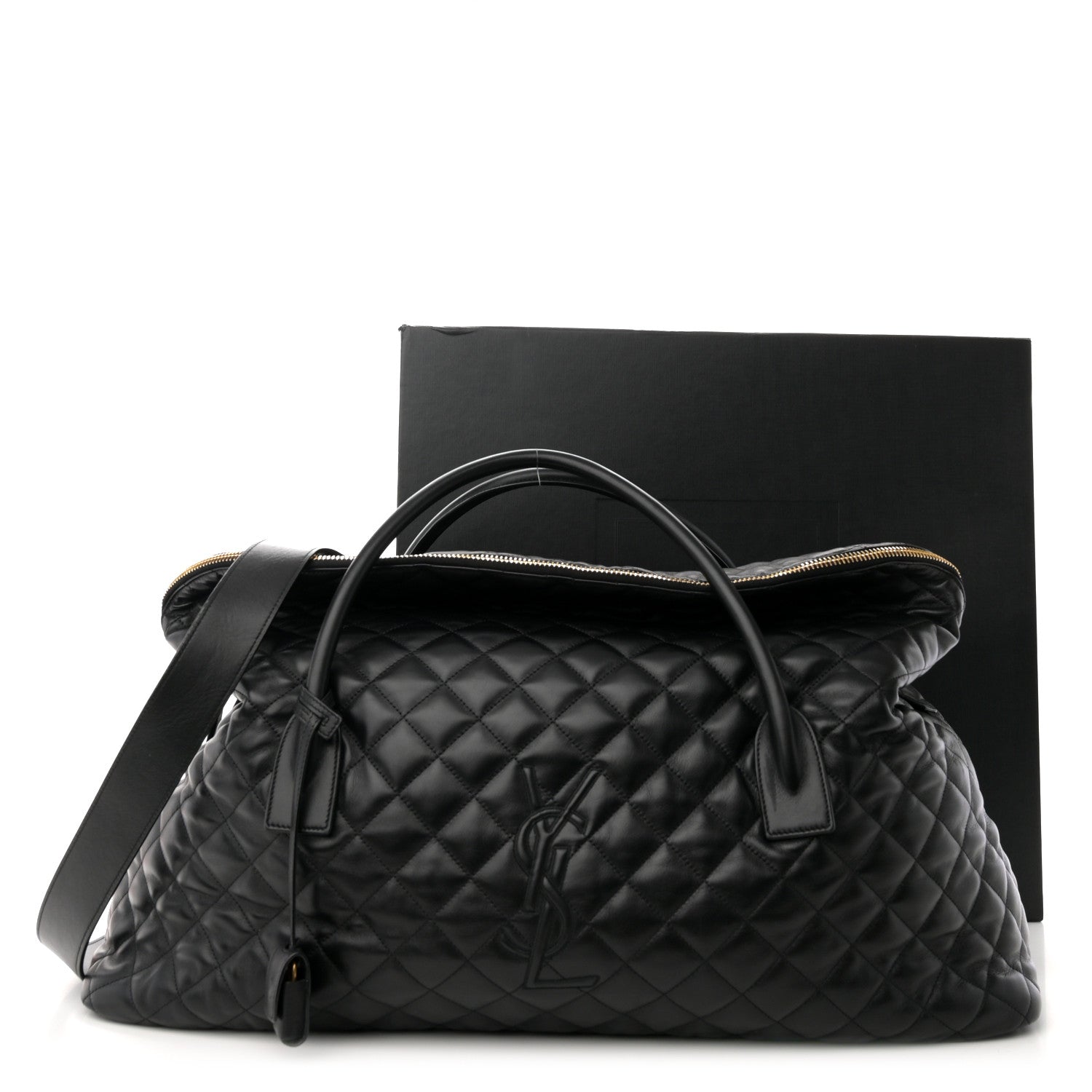 Saint Laurent Calfskin Quilted ES Giant Travel Bag Black 13 of 13