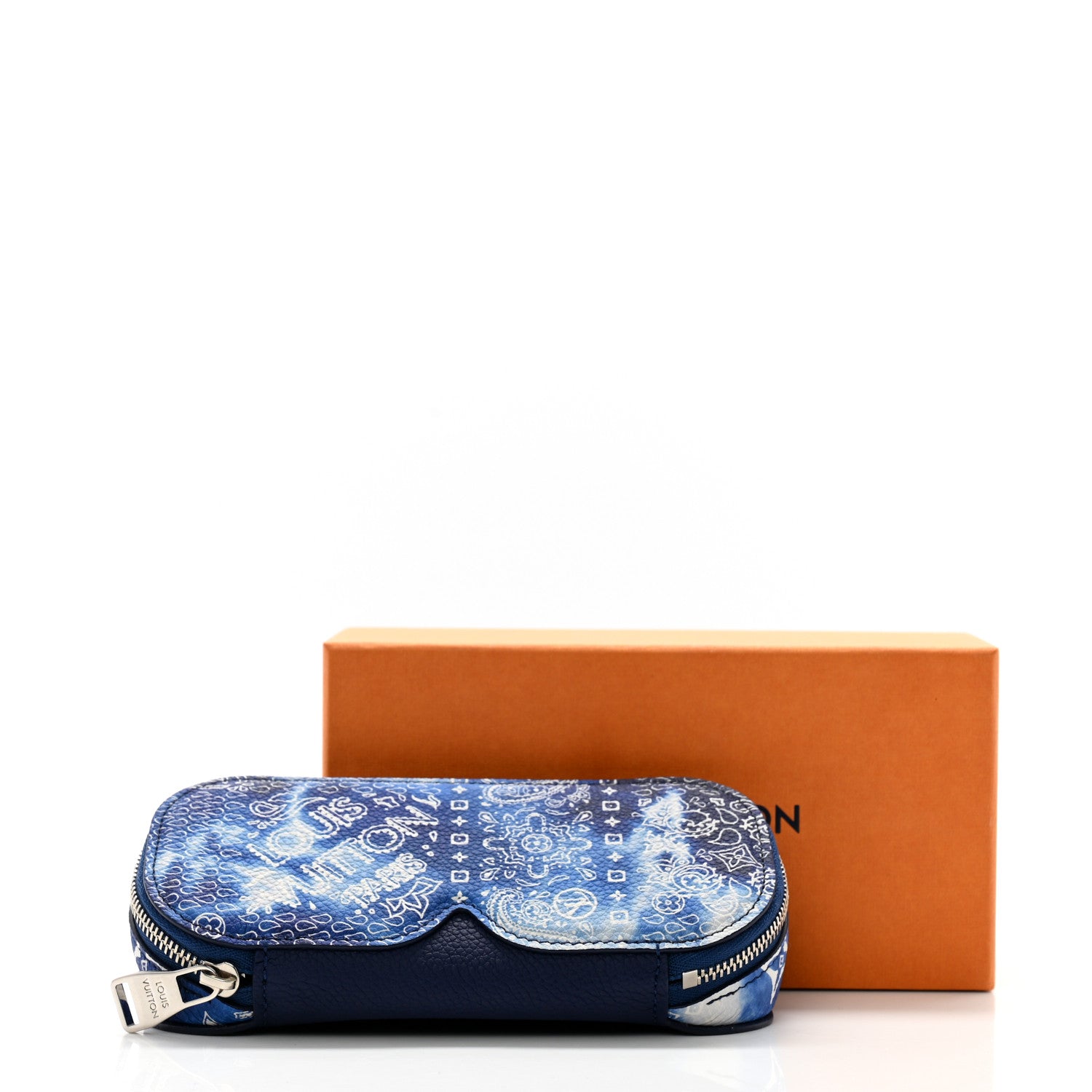 Louis Vuitton Cowhide Monogram Bandana Sunglasses Case GM Blue White 7 of 7