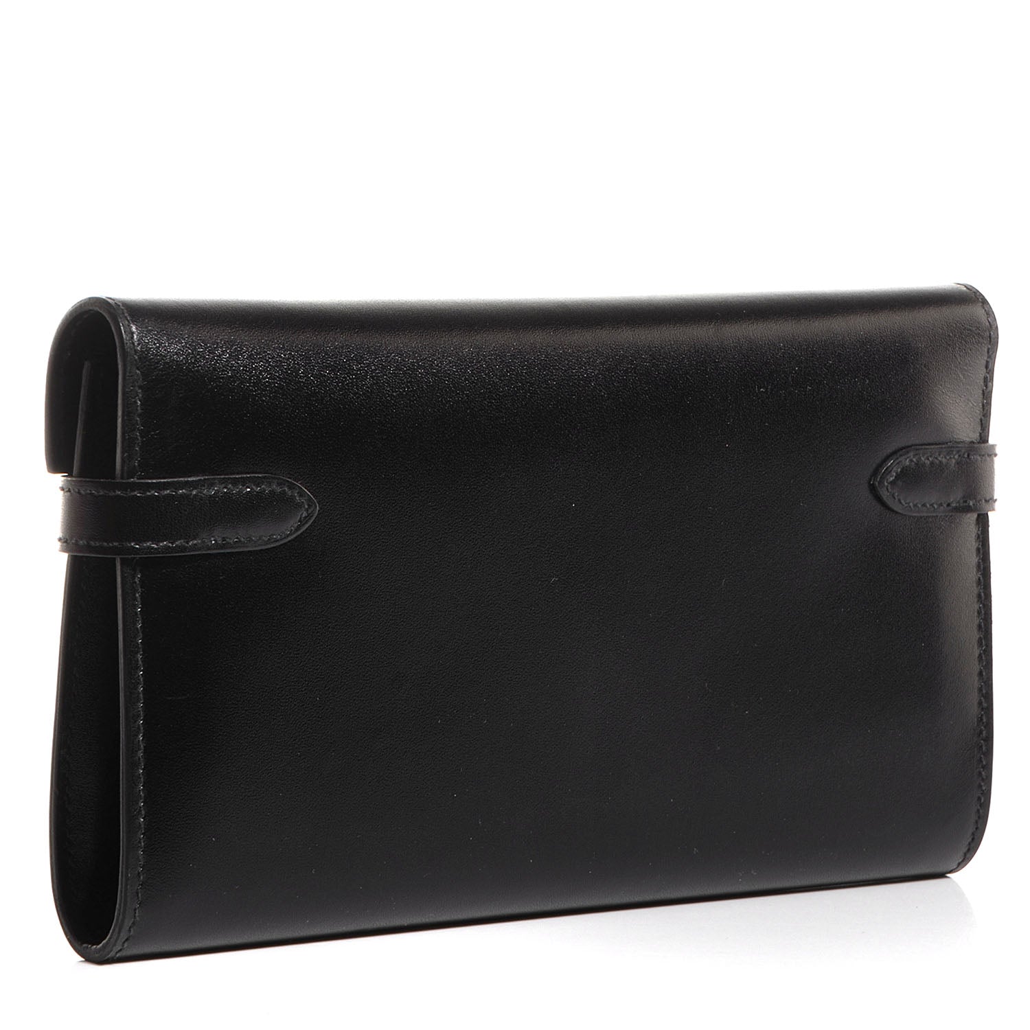 Hermes Guilloche Box Kelly Longue Wallet Black 3 of 15