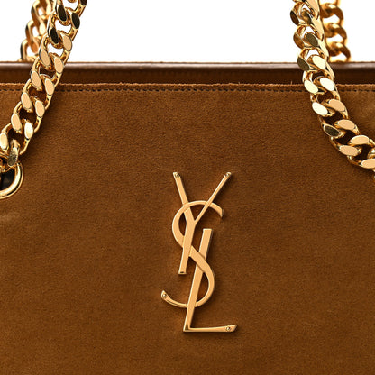 Saint Laurent Suede Fringe Monogram Shopping Tote Light Ochre 6 of 9