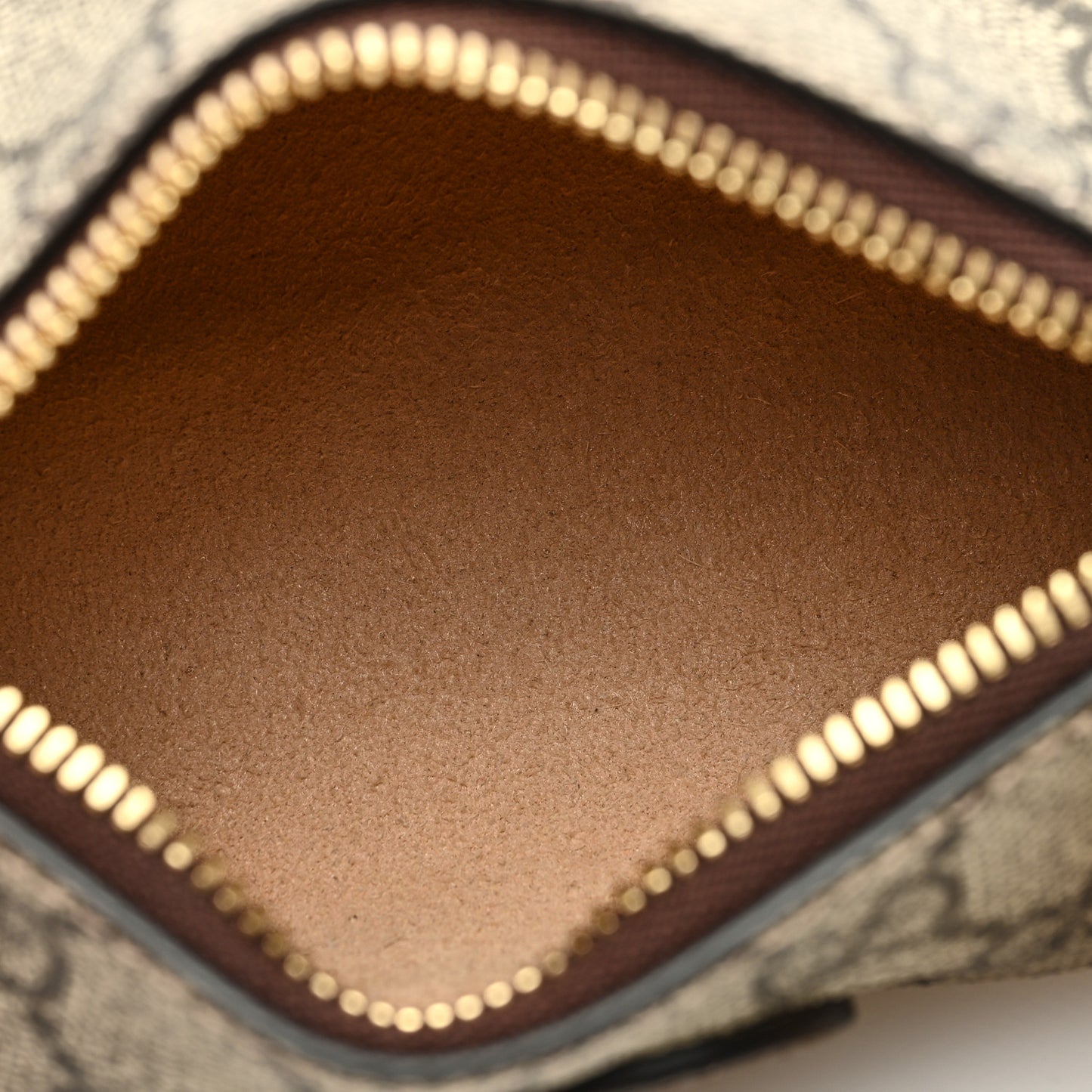 GG Supreme Monogram Strawberry Retro Interlocking G Barrel Coin Purse Beige Ebony