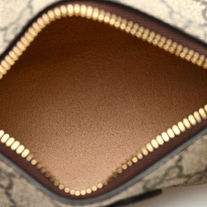 Gucci GG Supreme Monogram Strawberry Retro Interlocking G Barrel Coin Purse Beige Ebony 5 of 9