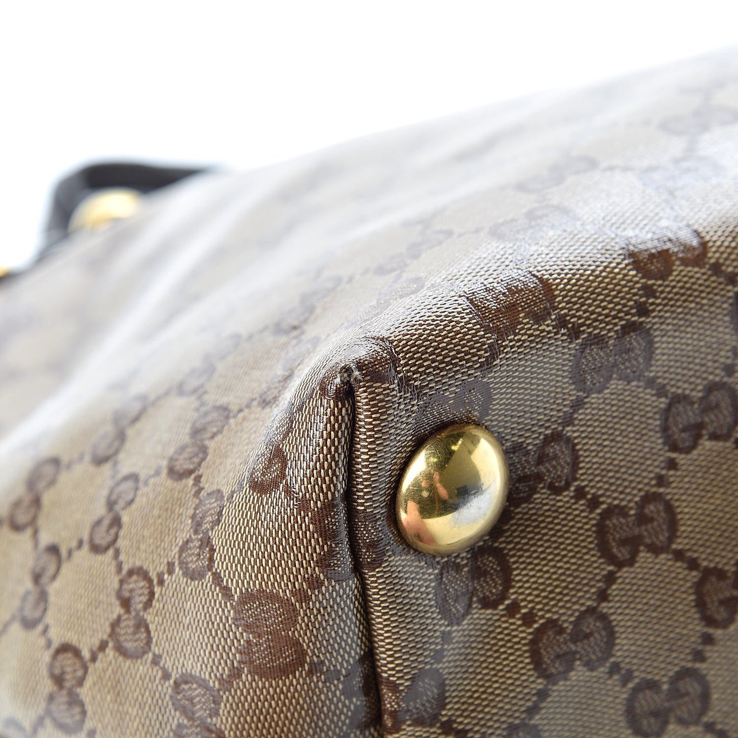 Crystal Monogram Medium Babouska Shopping Tote Dark Brown