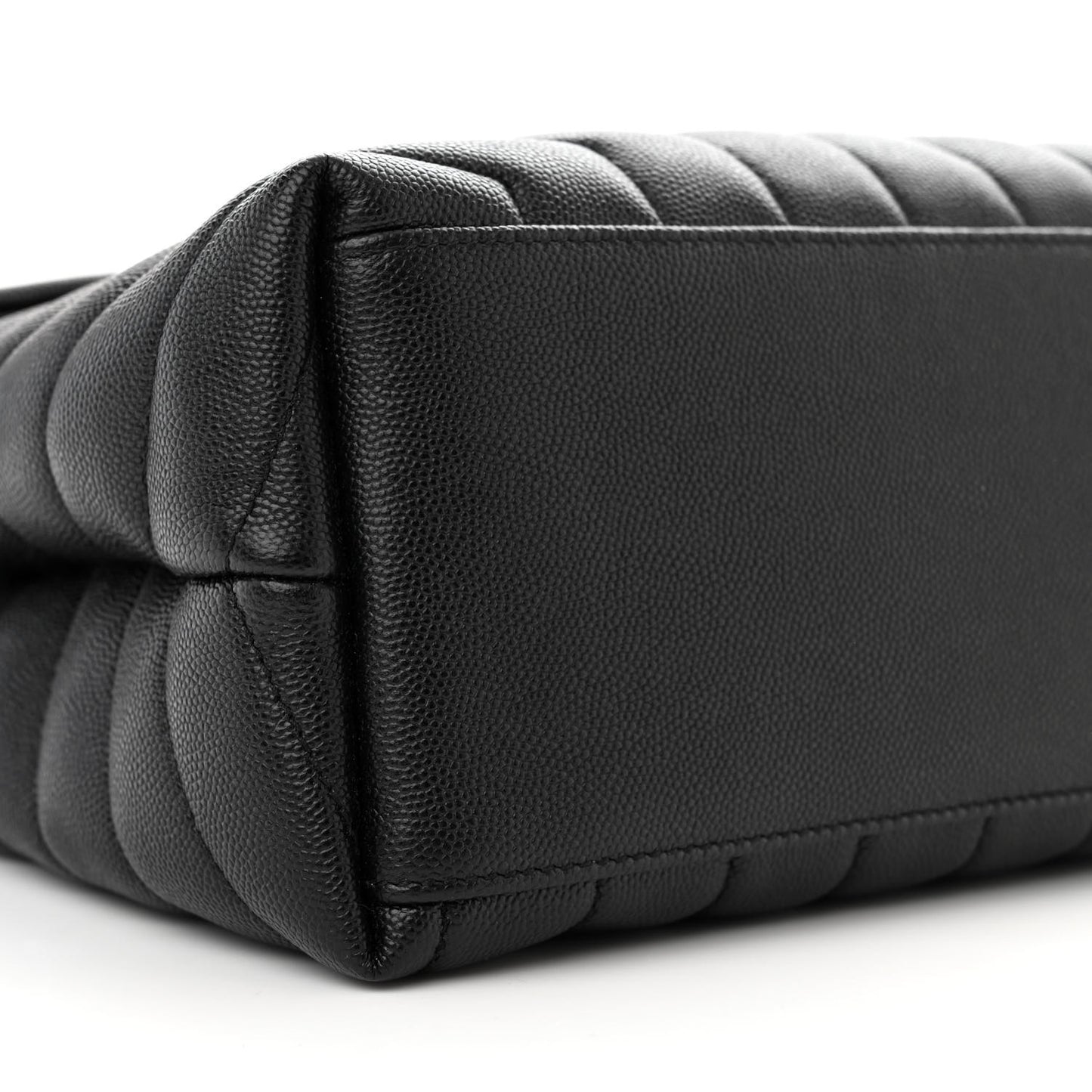 Grain de Poudre Calfskin Y Quilted Monogram Medium Loulou Chain Satchel Black